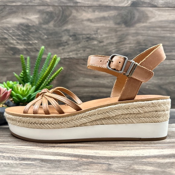 NIB Lucky Brand Juniffer Platform Wedge Sandal Latte Dress Winter Haze 9M - Picture 5 of 13